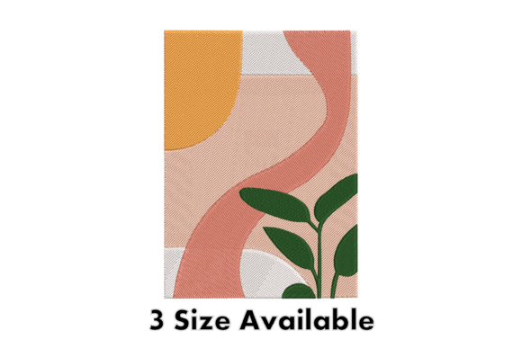 Abstract Leaf Modern Embroidery