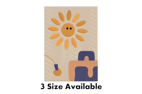 Abstract Sun Embroidery Design
