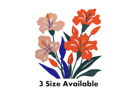 Bright Floral Embroidery Design