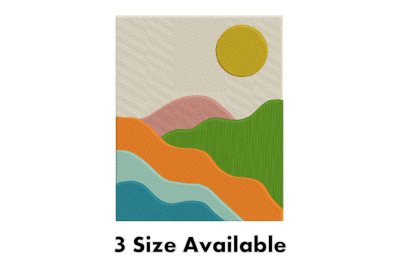 Colorful Abstract Landscape Embroidery
