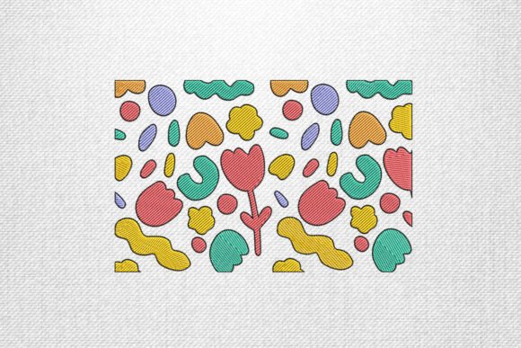 Colorful Floral Abstract Embroidery