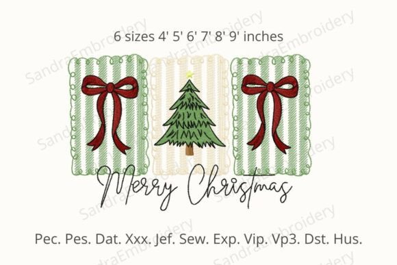 Coquette Merry Christmas Embroidery Design