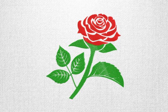 Detailed Rose Embroidery Design