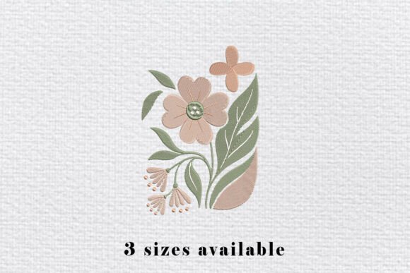 Elegant Neutral Floral Embroidery