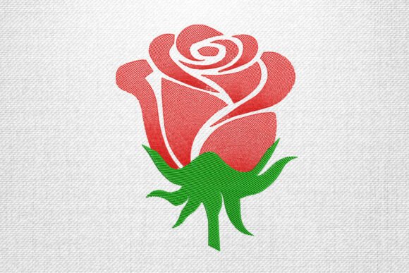Elegant Rosebud Embroidery Design