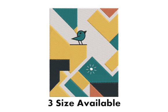 Geometric Bird Embroidery Pattern