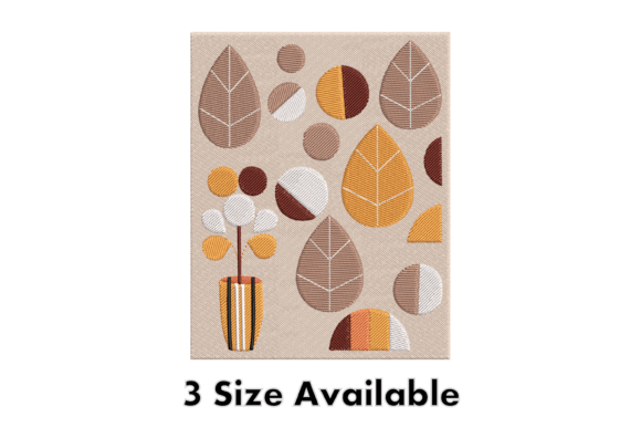 Geometric Leaf Embroidery Design