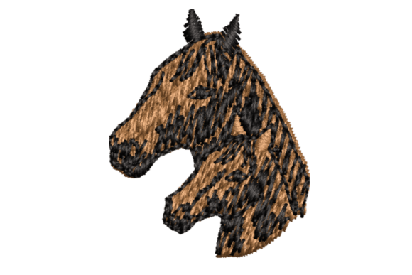 Horse Face Embroidery Design