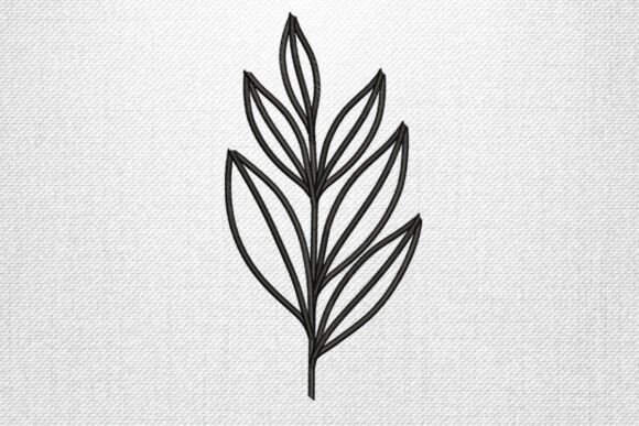 Minimal Leaf Embroidery Design