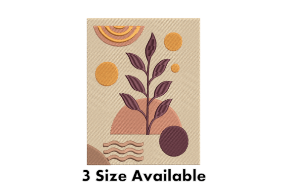 Modern Abstract Plant Embroidery
