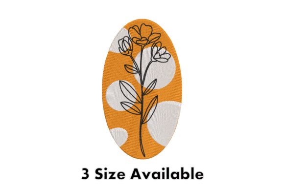 Modern Floral Oval Embroidery Design