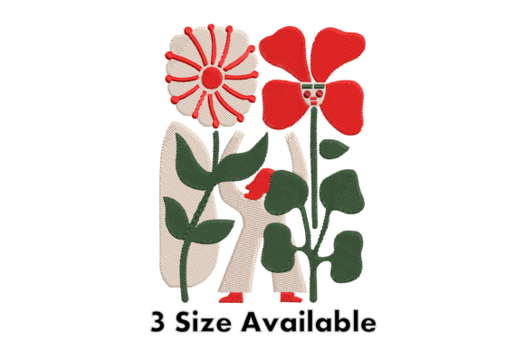 Modern Floral Woman Embroidery Design