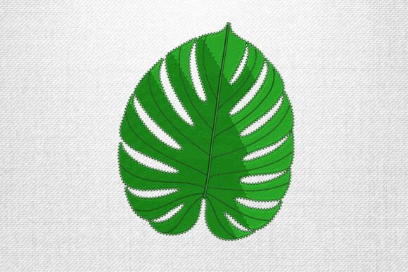 Monstera Leaf Embroidery Design