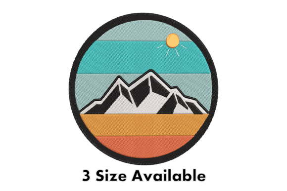 Mountain Sunset Embroidery Design