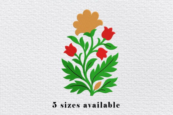 Multicolor Floral Embroidery Design