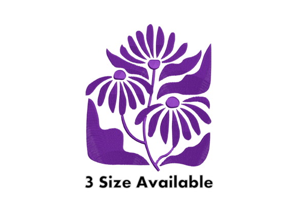Purple Abstract Floral Embroidery File