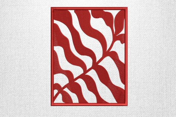 Red Abstract Embroidery Design