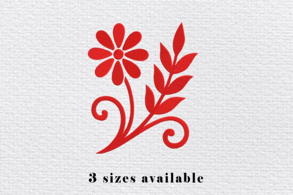 Red Flower Embroidery Design
