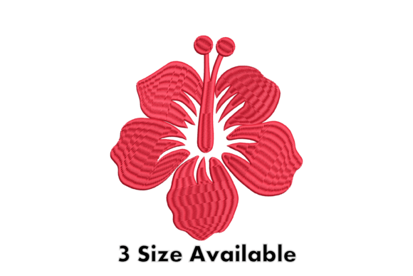 Red Hibiscus Embroidery Design File