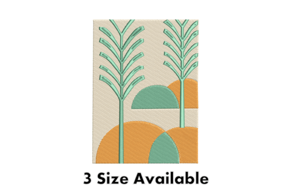 Retro Palm Landscape Embroidery File