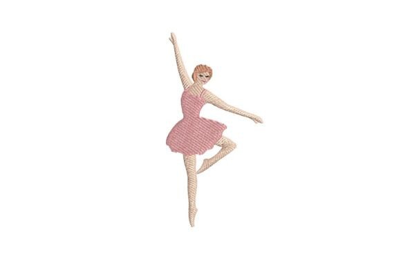 Soft Pirouette Ballerina Embroidery Design