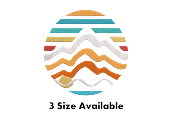 Sunset Mountain Embroidery Design