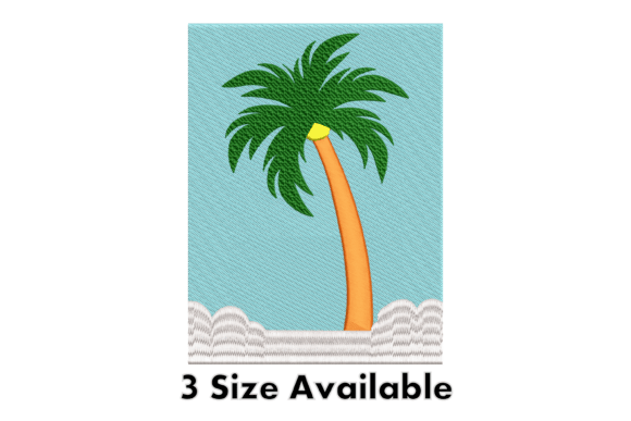 Tropical Palm Tree Embroidery Design